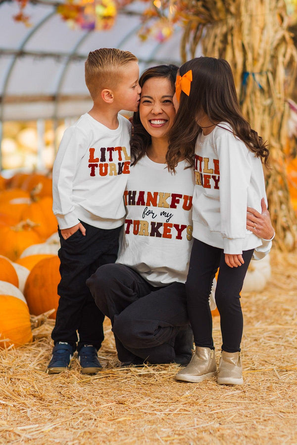 Mom & Kid - "Thankful For My Turkeys & Little Turkey" Top