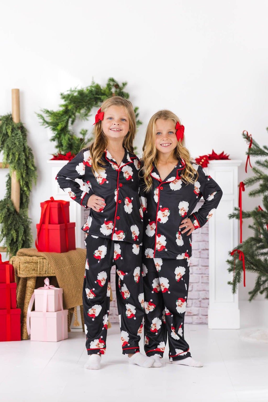 Vintage Santa Family Pajamas - AND PET BANDANA!