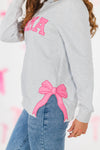 Mom & Me - "Mama & Mini" Gray & Pink Bow Hoodie