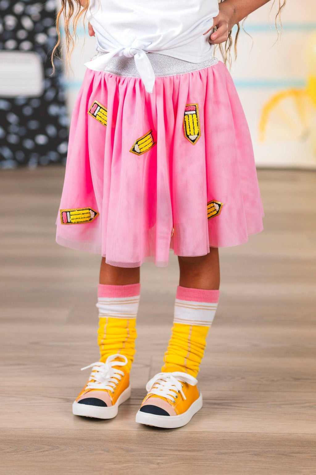 "Pre-K - 6th Grade" Pink Pencil Tutu Skirt Set | Sparkle in Pink
