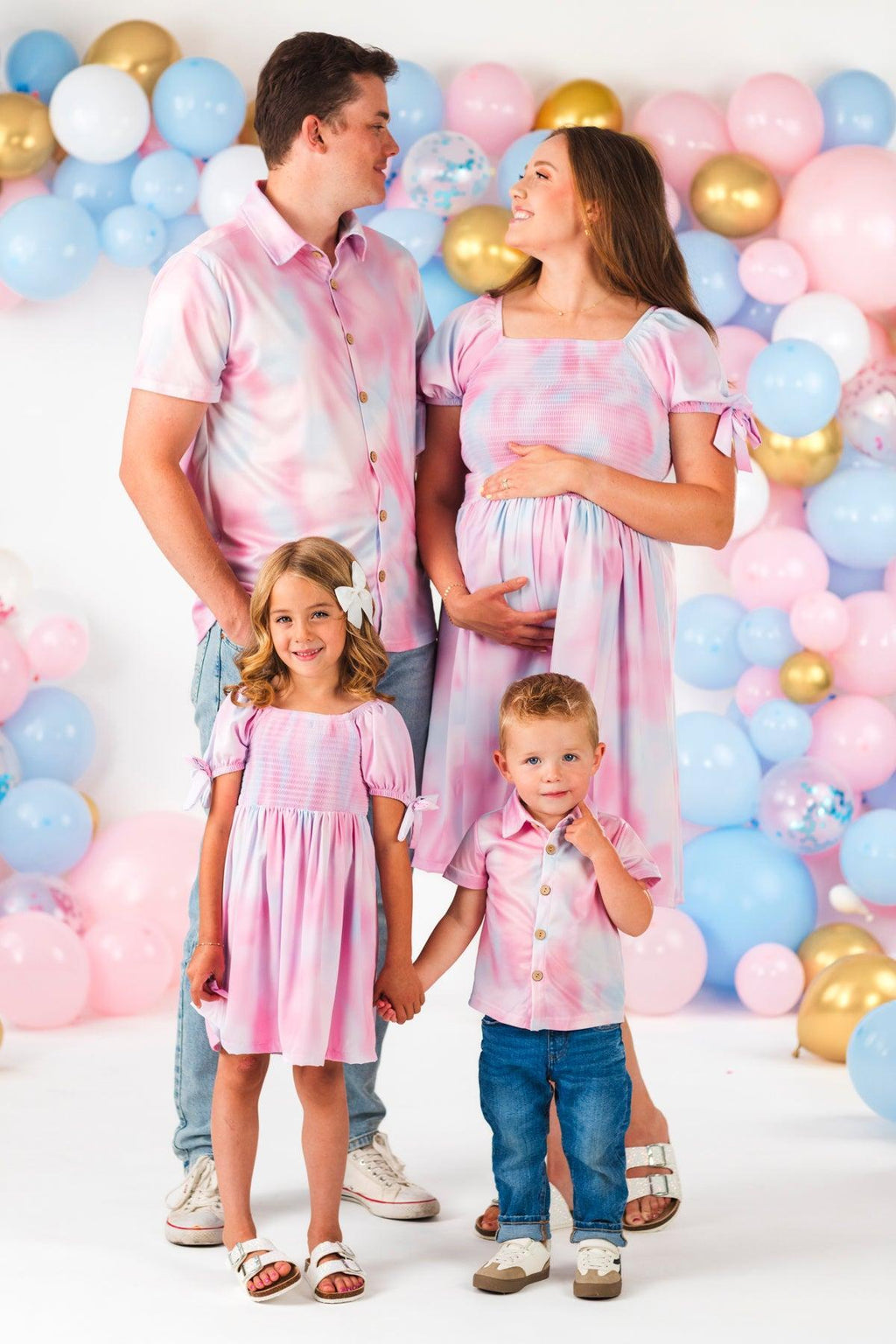 Pastel Tie Dye Family Set | Sparkle in Pink