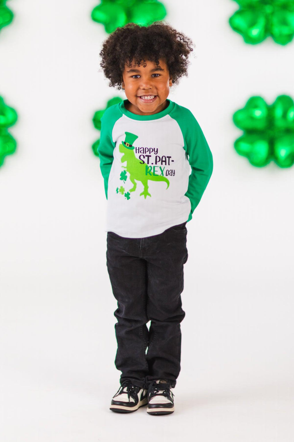 "Happy St. Pat-Rex Day" Top | Sparkle in Pink