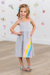 Best Friends Gray Rainbow Dress | Sparkle in Pink