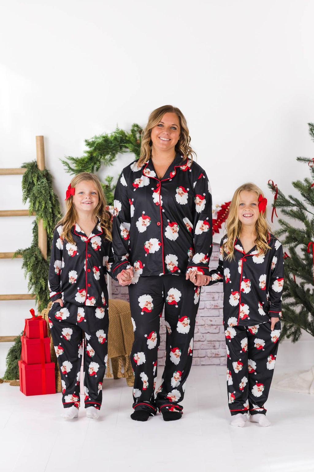 Vintage Santa Family Pajamas - AND PET BANDANA!