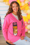 Hot Pink Sequin Pencil Cardigan | Sparkle in Pink