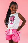 "Born To Yap" Pink Short Set | Sparkle in Pink