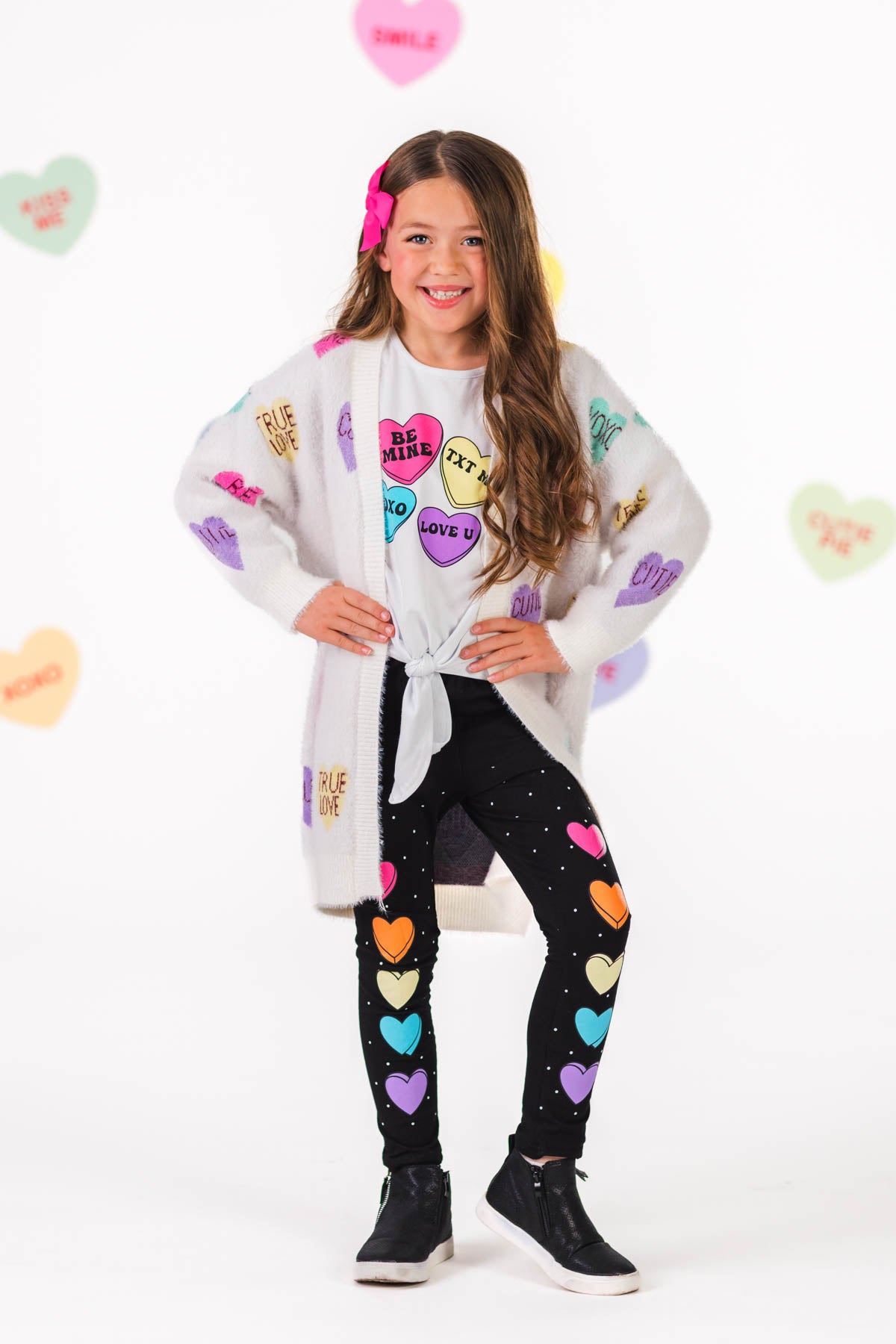 Mom & Me - Candy Hearts Cardigan | Sparkle in Pink
