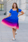 Mom & Me - Blue Sunset Ruffle Dress | Sparkle in Pink