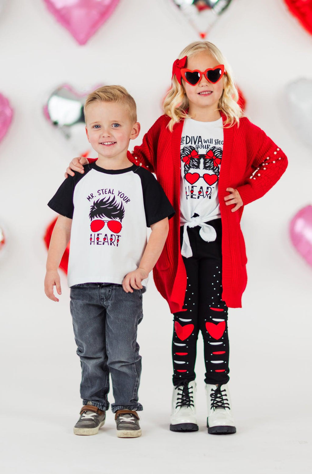 "This Diva Will Steal Your Heart" Legging Set | Sparkle in Pink