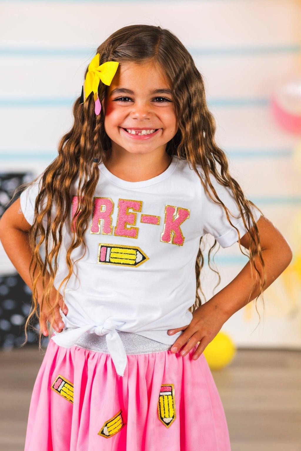 "Pre-K - 6th Grade" Pink Pencil Tutu Skirt Set | Sparkle in Pink