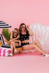 Mom & Me - Black Ruffle Bow Bikini | Sparkle in Pink
