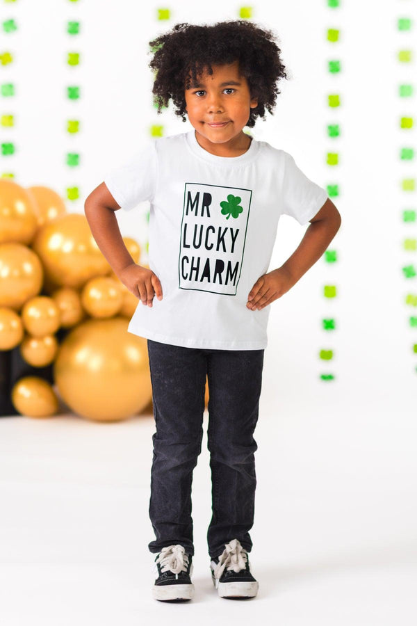 "Mr. Lucky Charm" Short Sleeve Top | Sparkle in Pink