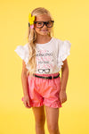 "I'm Bringing Sass To The Class" Pink Ruffle Short Set | Sparkle in Pink