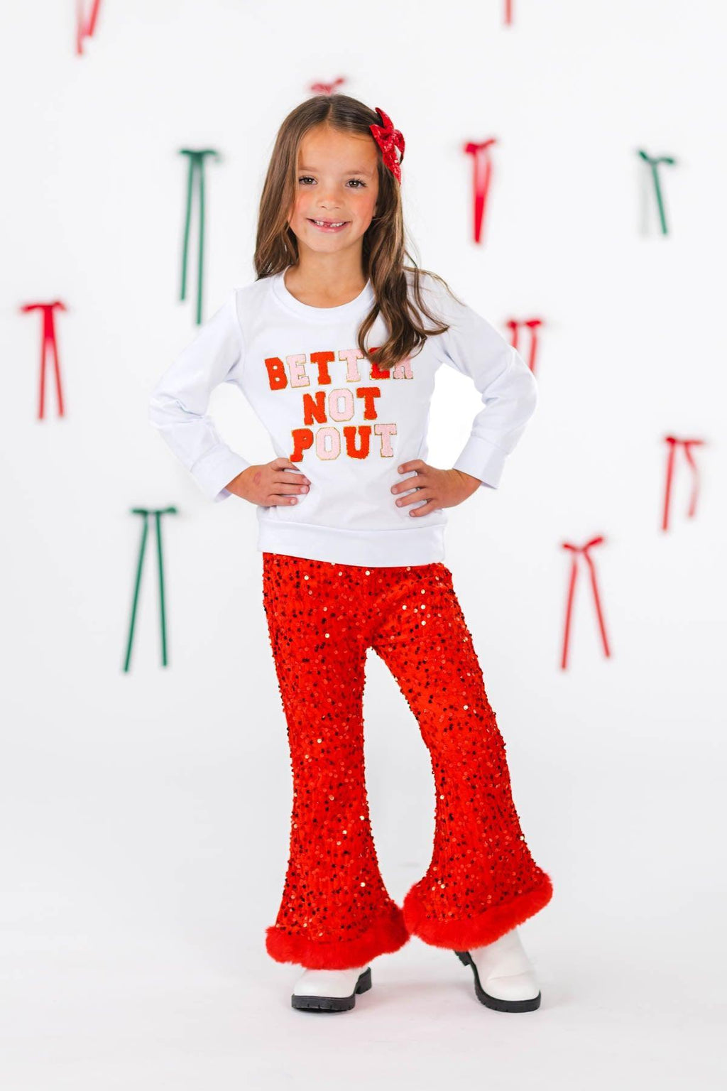"Better Not Pout" Sequin Flare Set
