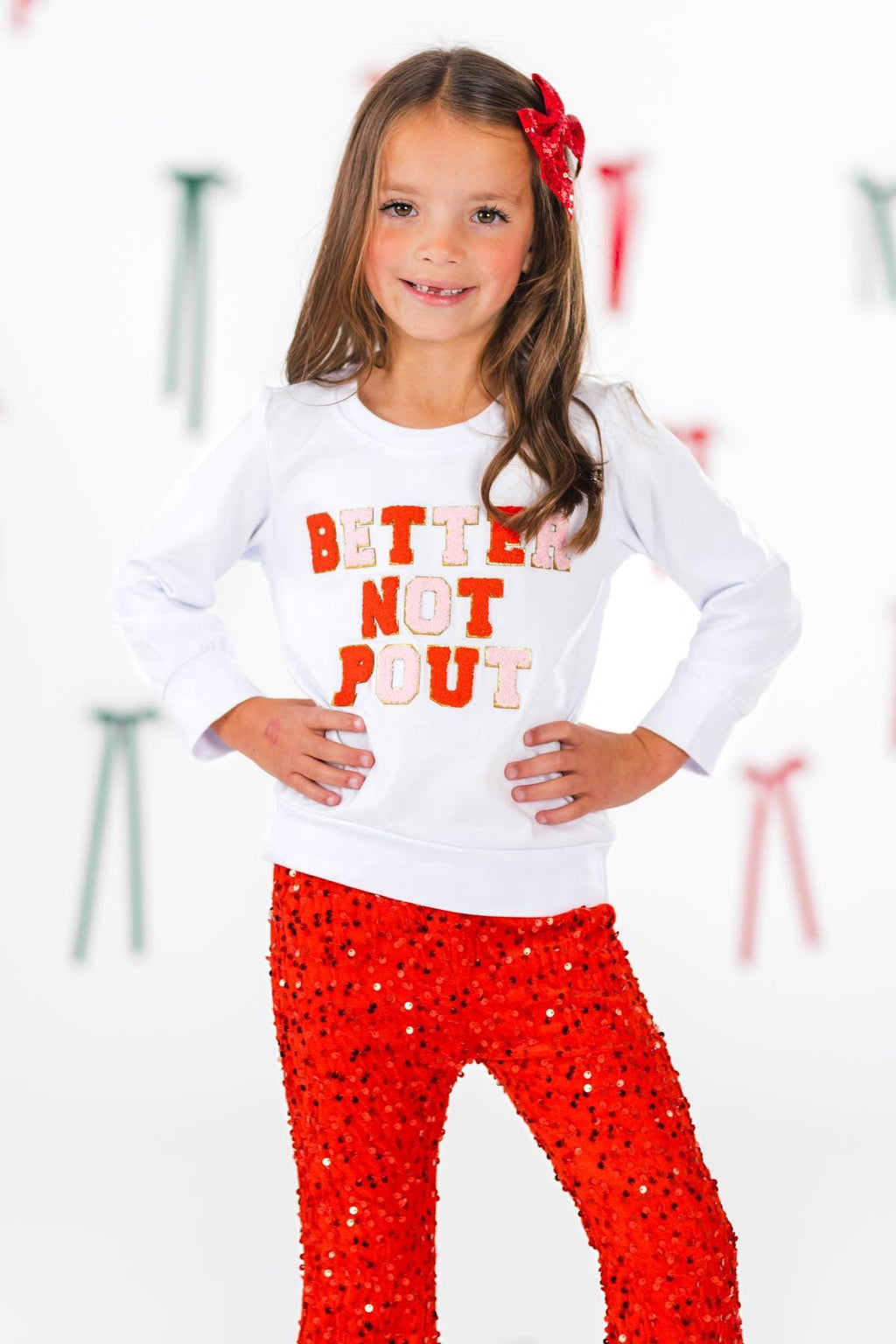 "Better Not Pout" Sequin Flare Set