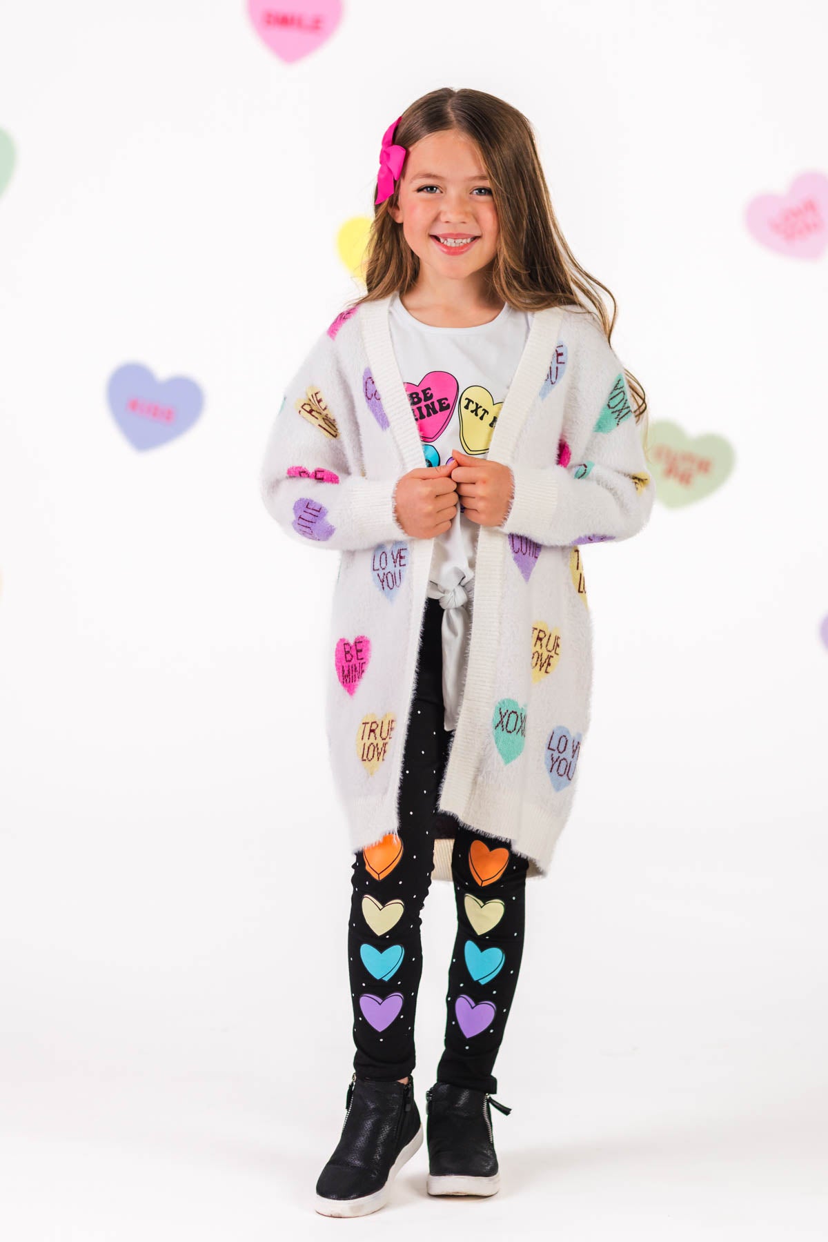 Mom & Me - Candy Hearts Cardigan | Sparkle in Pink
