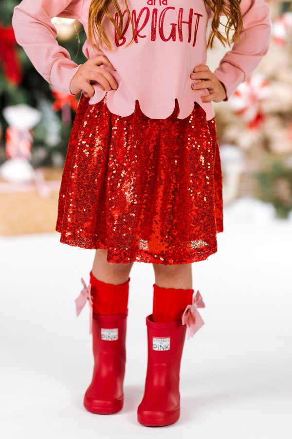 "Merry & Bright" Sequin Skirt Set