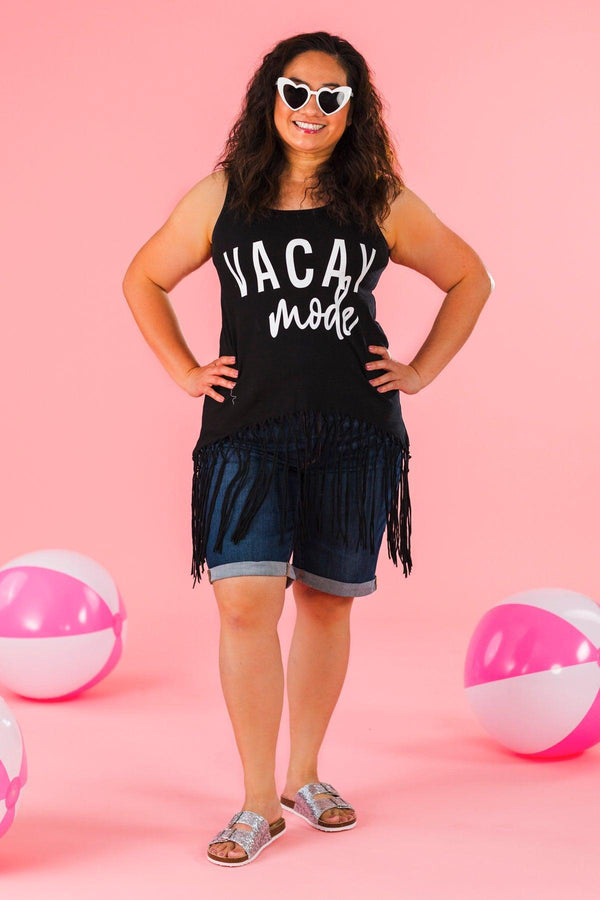 Mom & Me - "Vacay Mode" Black Tank Top | Sparkle in Pink