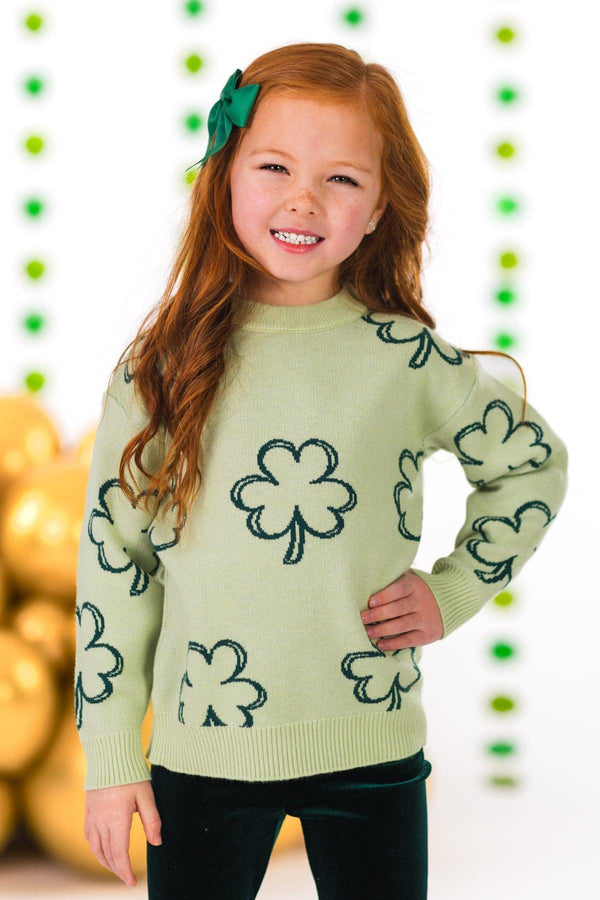 Shamrock Sweater Velvet Bell Bottom Set | Sparkle in Pink