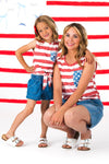 Mom & Me - Distressed Flag Tie Tank | Sparkle in Pink