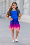 Mom & Me - Blue Sunset Ruffle Dress | Sparkle in Pink