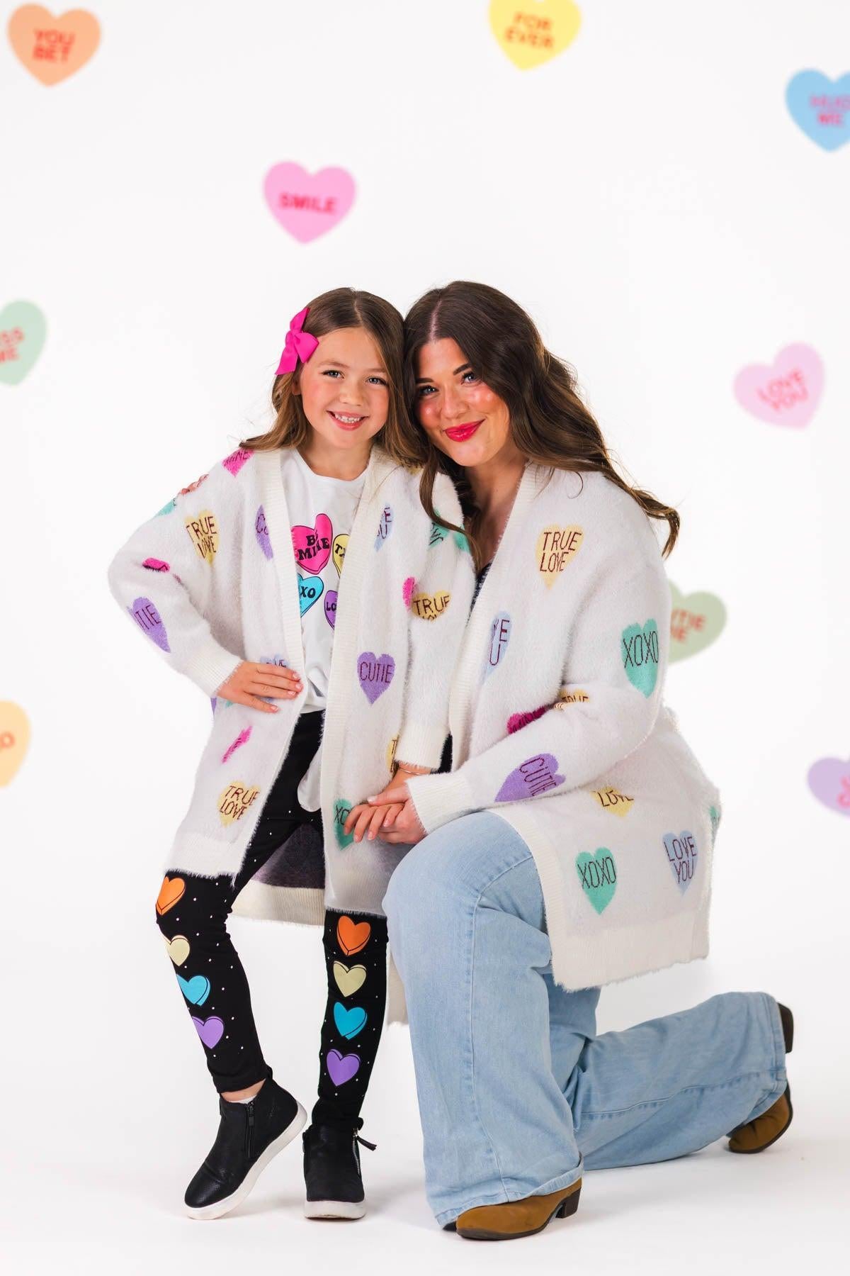 Candy Hearts Cardigan | Matching Mom & Me Clothing – Sparkle In Pink