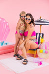 Mom & Me - Hot Pink Leopard Bandeau Bikini - Sparkle in Pink