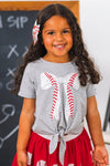 Red Sequin Baseball Tutu Skirt Set | Sparkle in Pink