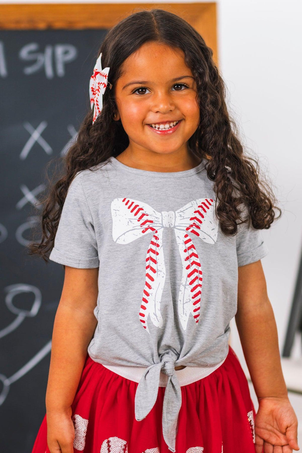 Red Sequin Baseball Tutu Skirt Set | Sparkle in Pink
