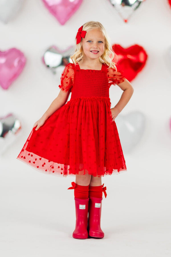 valentine's day dress girls Heart Tulle Dress for Valentine's