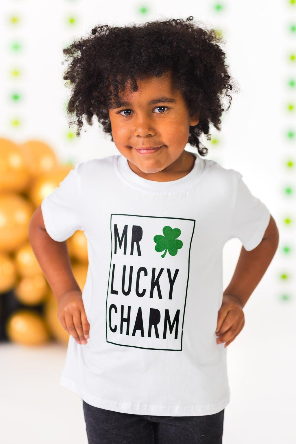 "Mr. Lucky Charm" Short Sleeve Top | Sparkle in Pink