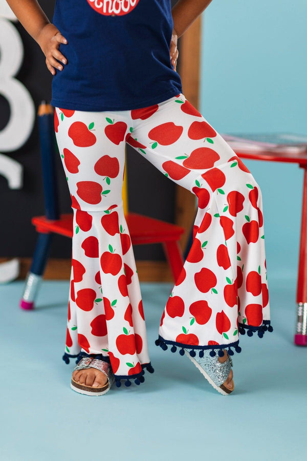 "Welcome Back To School" Apple Bell Bottom Set | Sparkle in Pink