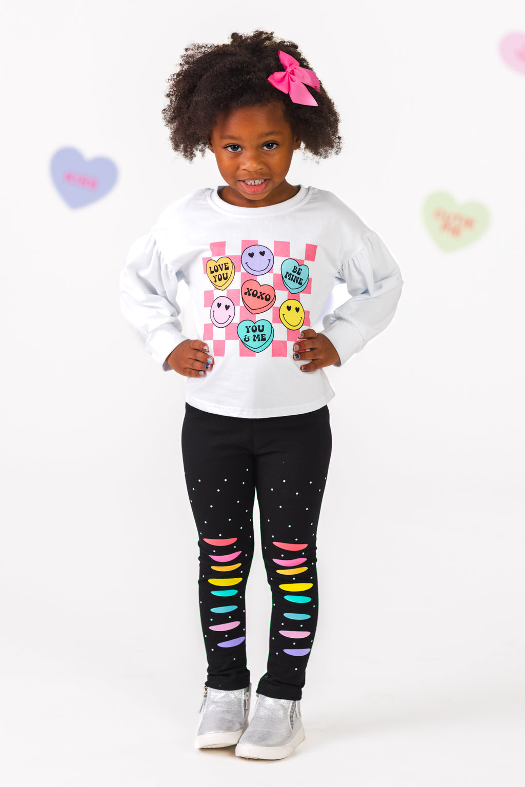 Checkered Candy Hearts Legging Set