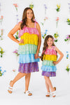 Mom & Me - Rainbow Sequin Ruffle Dress | Sparkle in Pink