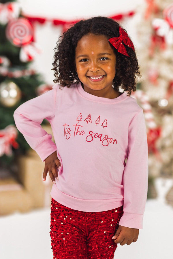"Tis The Season" Velvet Sequin Bell Bottom Set