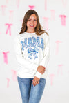 Mom & Me - "Mama & Mini" Blue Bow Long Sleeve Top