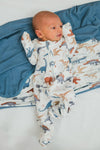 Bamboo Tiny Dino Double Sided Blanket | Sparkle in Pink