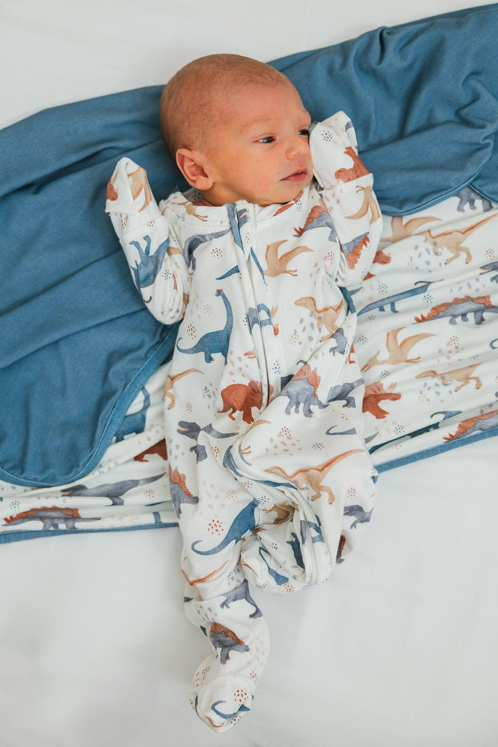 Bamboo Tiny Dino Double Sided Blanket | Sparkle in Pink