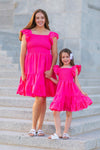 Mom & Me - Eyelet Ruffle Dress | Sparkle in Pink
