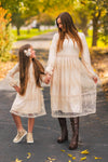 Mom & Me - Peach Lace Long Sleeve Dress | Sparkle in Pink