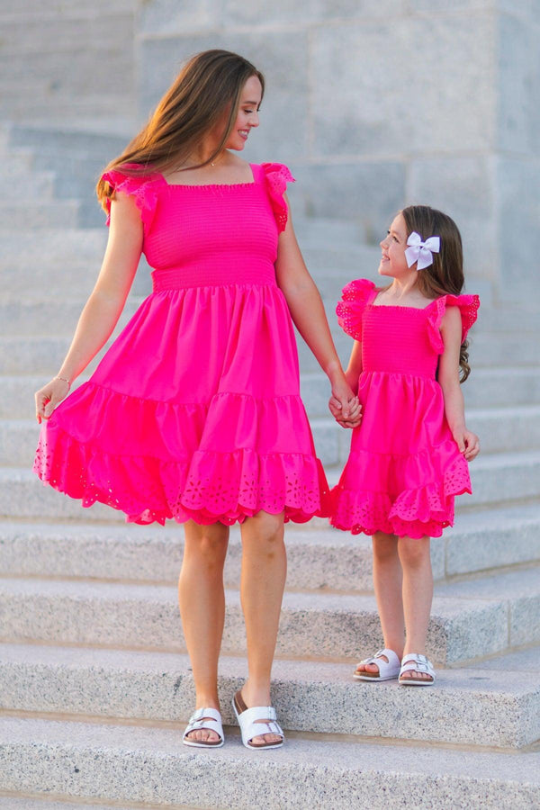 Mom & Me - Eyelet Ruffle Dress