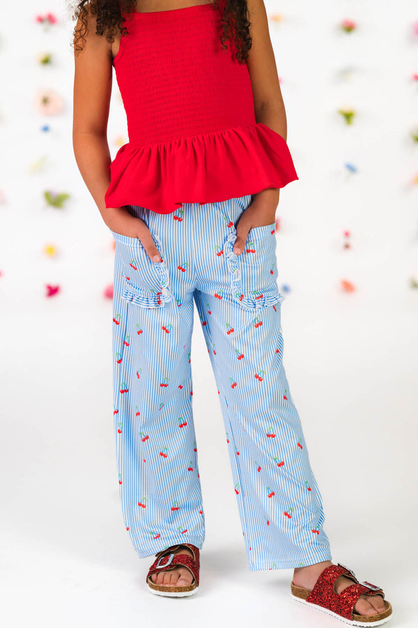 Striped Cherry Pant Set | Sparkle in Pink