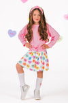 Pink Pearl Candy Hearts Skirt Set