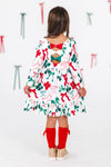 Long Sleeve Christmas Bows Dress