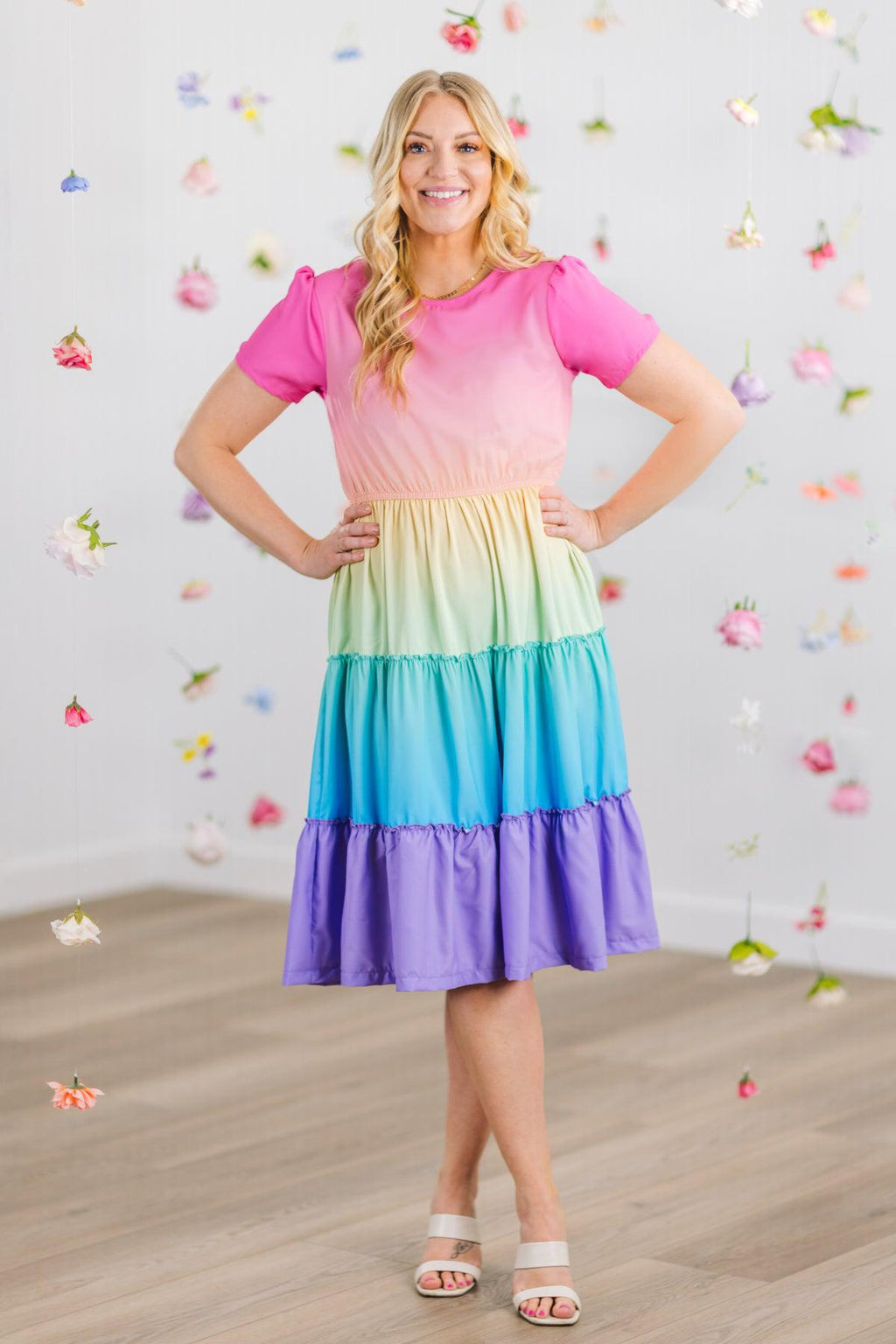Mom & Me - Rainbow Tiered Dress | Sparkle in Pink