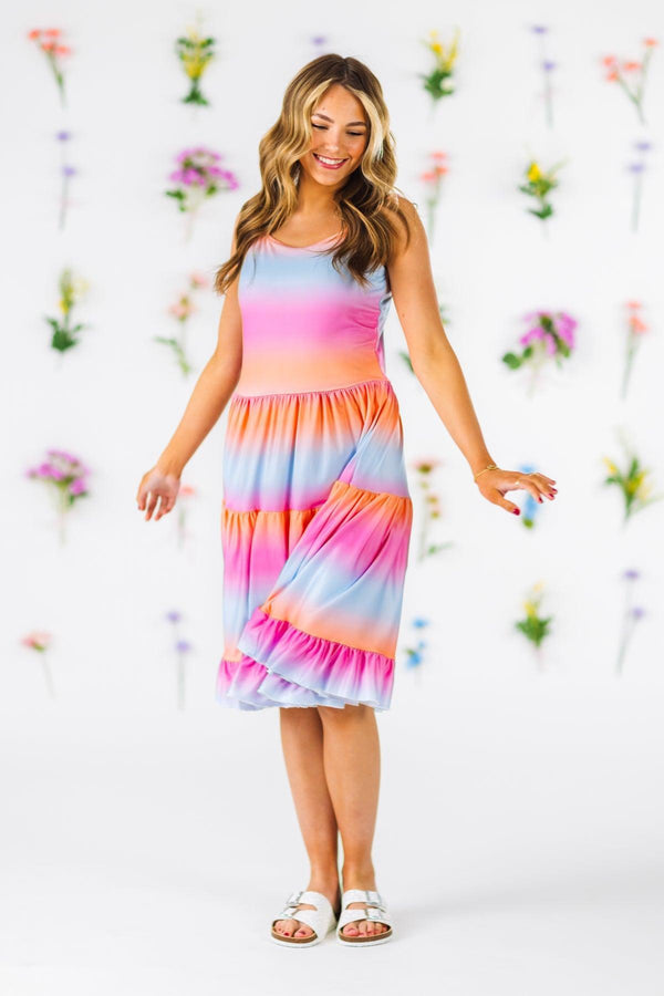 Mom & Me - Sunset Ruffle Tank Dress | Sparkle in Pink