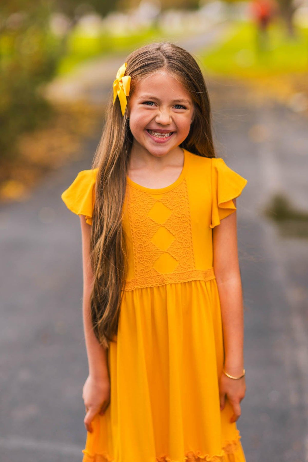 Mom & Me - Mustard Eyelet Lace Dress | Sparkle in Pink