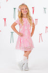 Pink Sequin Snowflake Dress