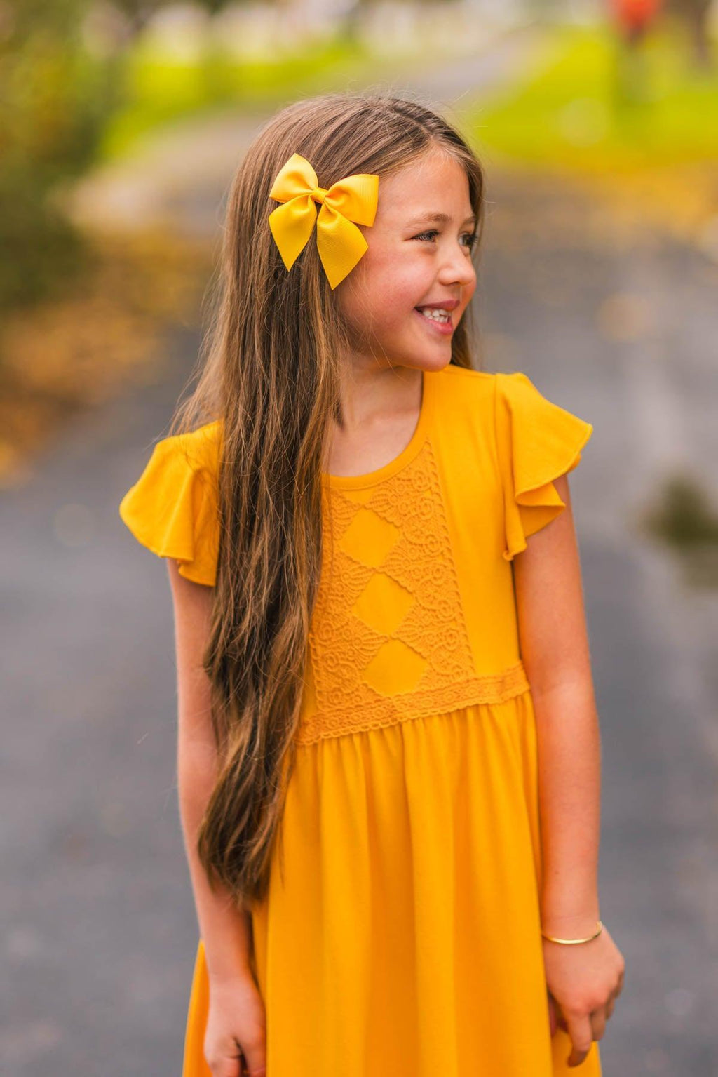 Mom & Me - Mustard Eyelet Lace Dress | Sparkle in Pink