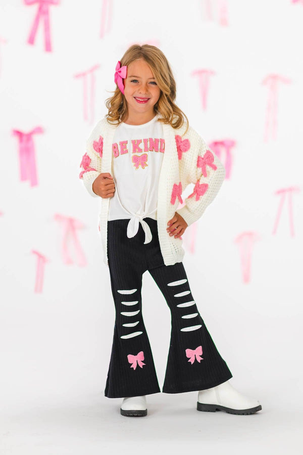 Mom & Me - Cream Knit Bow Cardigan